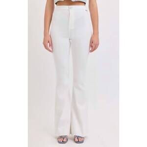 NEW CELLO high rise super flare bottom jeans in white